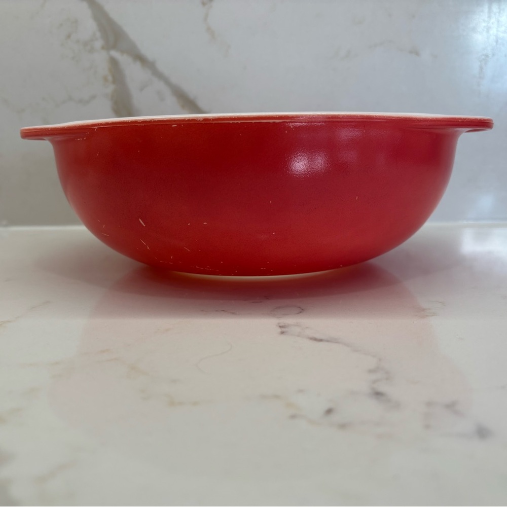 Vintage Pyrex Pink Flamingo Round Casserole Dish Two Handles 1950 MCM